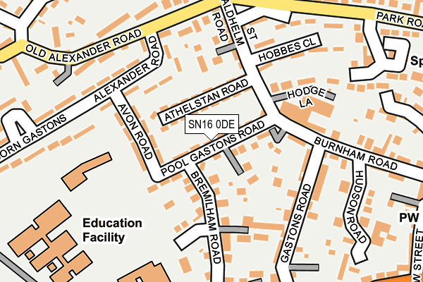 SN16 0DE map - OS OpenMap – Local (Ordnance Survey)