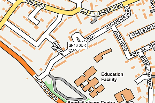 SN16 0DR map - OS OpenMap – Local (Ordnance Survey)