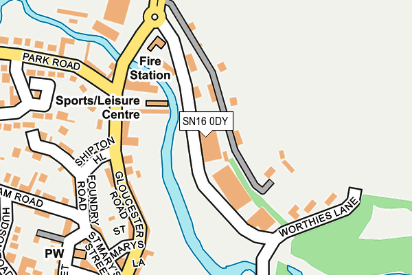 SN16 0DY map - OS OpenMap – Local (Ordnance Survey)