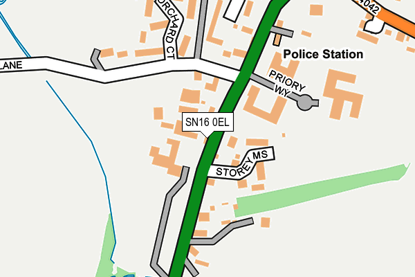 SN16 0EL map - OS OpenMap – Local (Ordnance Survey)