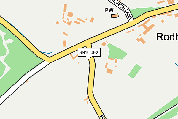 SN16 0EX map - OS OpenMap – Local (Ordnance Survey)