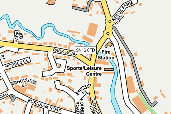 SN16 0FD map - OS OpenMap – Local (Ordnance Survey)