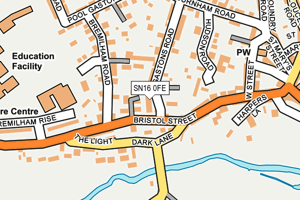 SN16 0FE map - OS OpenMap – Local (Ordnance Survey)