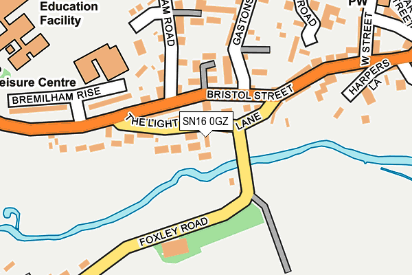 SN16 0GZ map - OS OpenMap – Local (Ordnance Survey)
