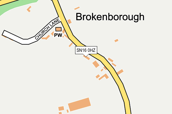 SN16 0HZ map - OS OpenMap – Local (Ordnance Survey)