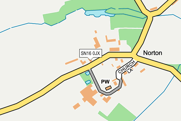 SN16 0JX map - OS OpenMap – Local (Ordnance Survey)