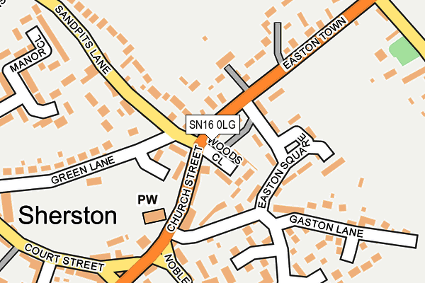 SN16 0LG map - OS OpenMap – Local (Ordnance Survey)