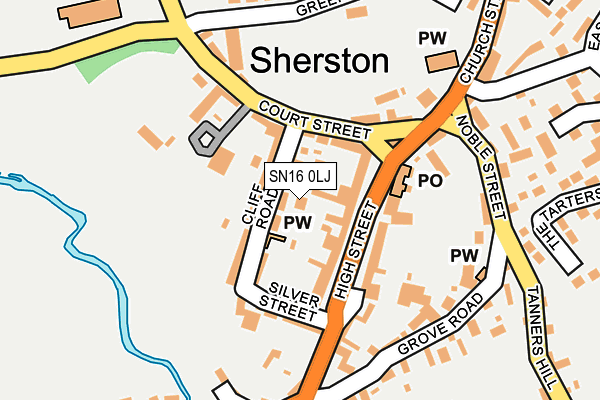 SN16 0LJ map - OS OpenMap – Local (Ordnance Survey)