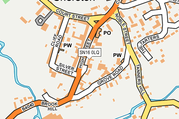 SN16 0LQ map - OS OpenMap – Local (Ordnance Survey)