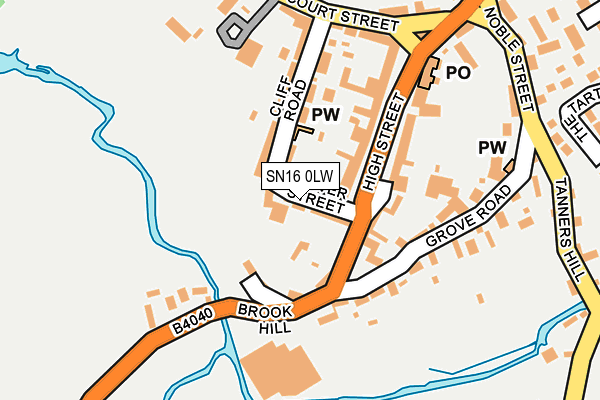 SN16 0LW map - OS OpenMap – Local (Ordnance Survey)