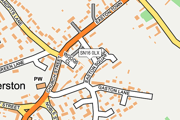 SN16 0LX map - OS OpenMap – Local (Ordnance Survey)