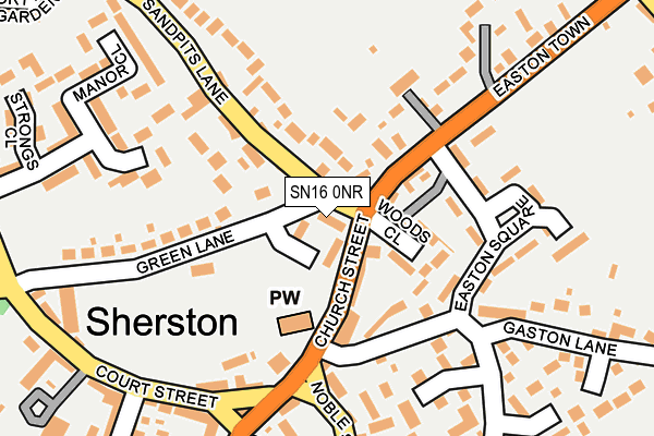 SN16 0NR map - OS OpenMap – Local (Ordnance Survey)