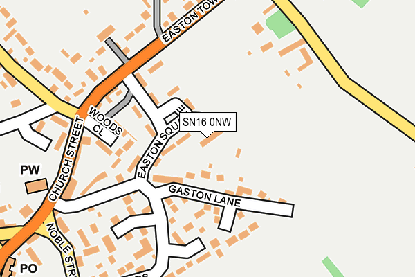SN16 0NW map - OS OpenMap – Local (Ordnance Survey)