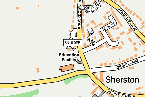 SN16 0PB map - OS OpenMap – Local (Ordnance Survey)