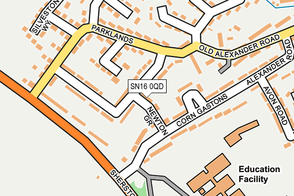 SN16 0QD map - OS OpenMap – Local (Ordnance Survey)