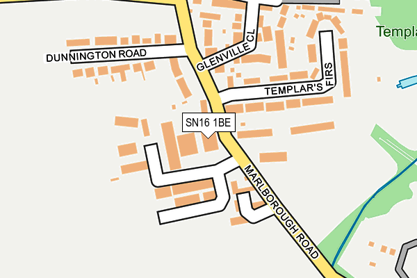 SN16 1BE map - OS OpenMap – Local (Ordnance Survey)