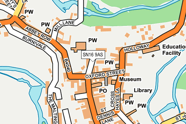 SN16 9AS map - OS OpenMap – Local (Ordnance Survey)