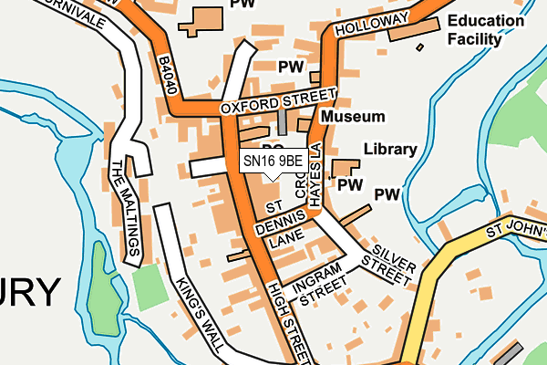 SN16 9BE map - OS OpenMap – Local (Ordnance Survey)