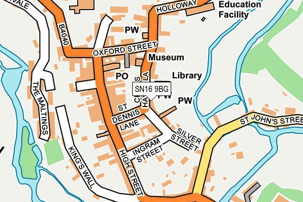 SN16 9BG map - OS OpenMap – Local (Ordnance Survey)