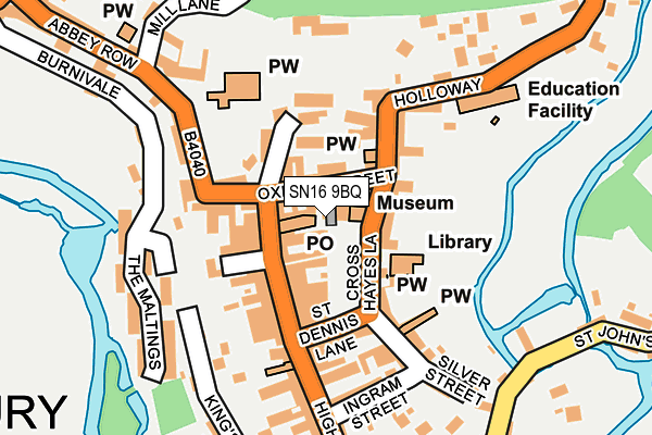 SN16 9BQ map - OS OpenMap – Local (Ordnance Survey)