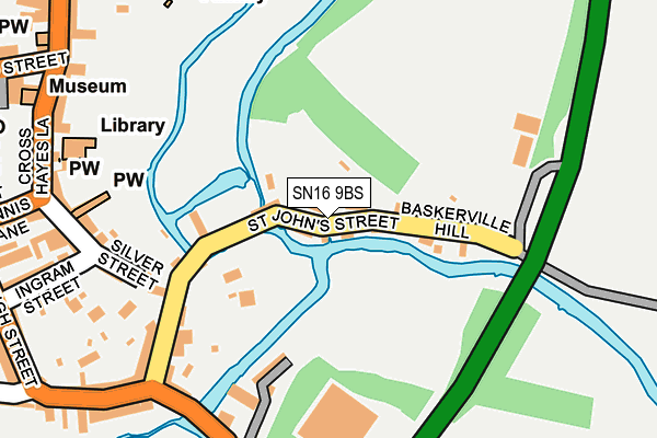 SN16 9BS map - OS OpenMap – Local (Ordnance Survey)