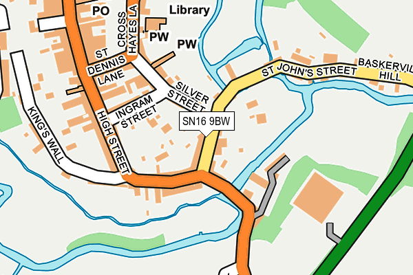 SN16 9BW map - OS OpenMap – Local (Ordnance Survey)