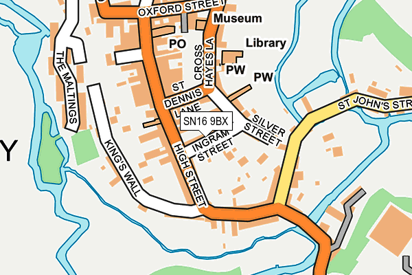 SN16 9BX map - OS OpenMap – Local (Ordnance Survey)