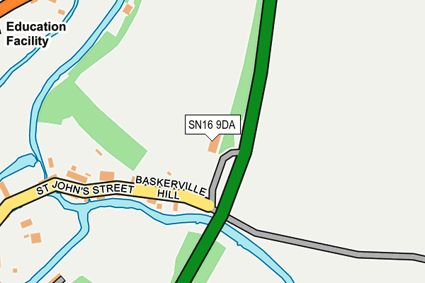 SN16 9DA map - OS OpenMap – Local (Ordnance Survey)