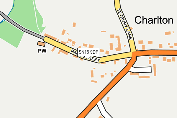 SN16 9DF map - OS OpenMap – Local (Ordnance Survey)