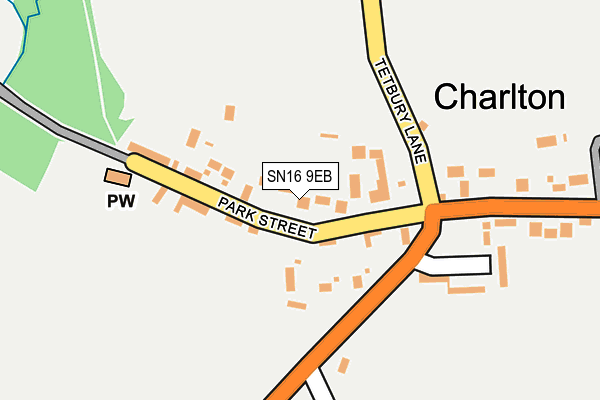 SN16 9EB map - OS OpenMap – Local (Ordnance Survey)