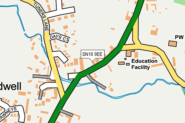 SN16 9EE map - OS OpenMap – Local (Ordnance Survey)