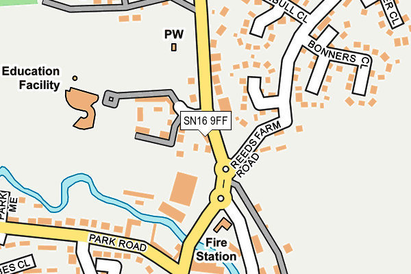 SN16 9FF map - OS OpenMap – Local (Ordnance Survey)
