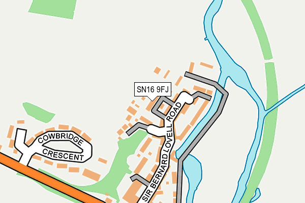 SN16 9FJ map - OS OpenMap – Local (Ordnance Survey)