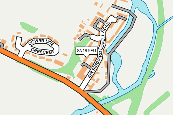 SN16 9FU map - OS OpenMap – Local (Ordnance Survey)