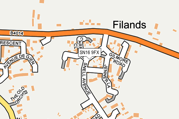 SN16 9FX map - OS OpenMap – Local (Ordnance Survey)