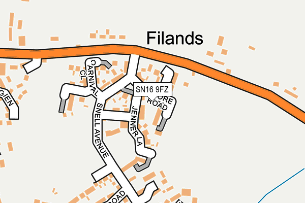 SN16 9FZ map - OS OpenMap – Local (Ordnance Survey)