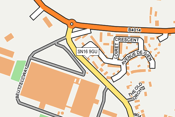 SN16 9GU map - OS OpenMap – Local (Ordnance Survey)