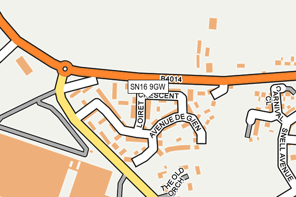 SN16 9GW map - OS OpenMap – Local (Ordnance Survey)