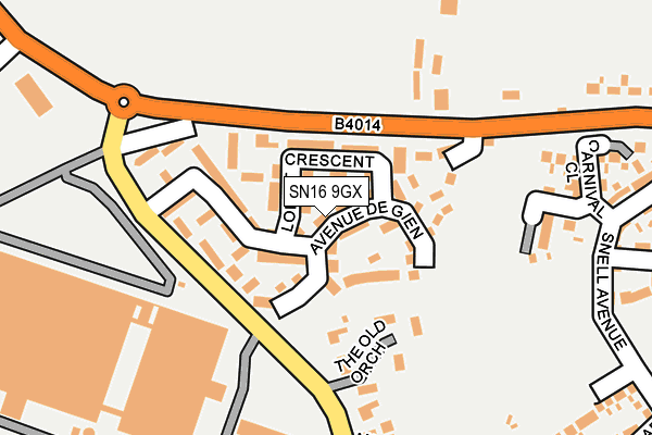 SN16 9GX map - OS OpenMap – Local (Ordnance Survey)