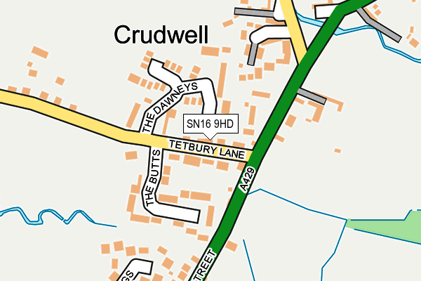 SN16 9HD map - OS OpenMap – Local (Ordnance Survey)