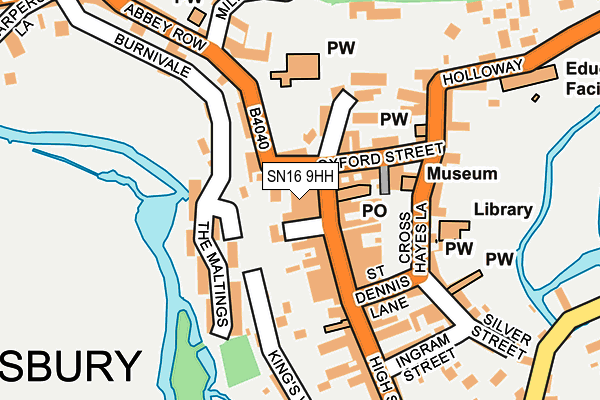 SN16 9HH map - OS OpenMap – Local (Ordnance Survey)
