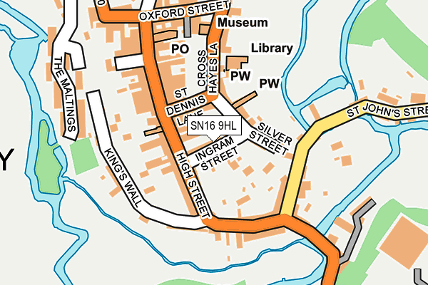 SN16 9HL map - OS OpenMap – Local (Ordnance Survey)