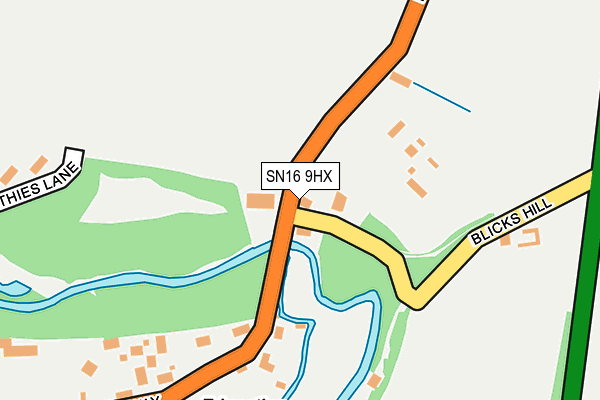 SN16 9HX map - OS OpenMap – Local (Ordnance Survey)