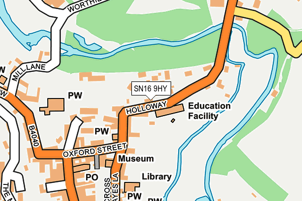 SN16 9HY map - OS OpenMap – Local (Ordnance Survey)