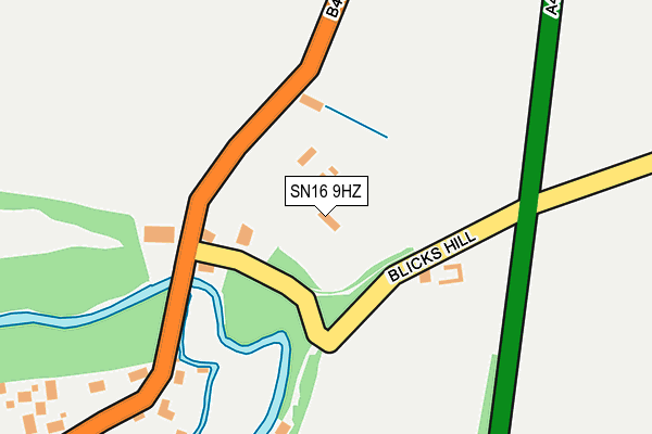 SN16 9HZ map - OS OpenMap – Local (Ordnance Survey)