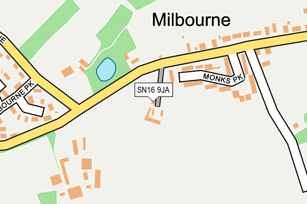 SN16 9JA map - OS OpenMap – Local (Ordnance Survey)