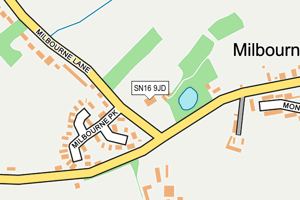 SN16 9JD map - OS OpenMap – Local (Ordnance Survey)