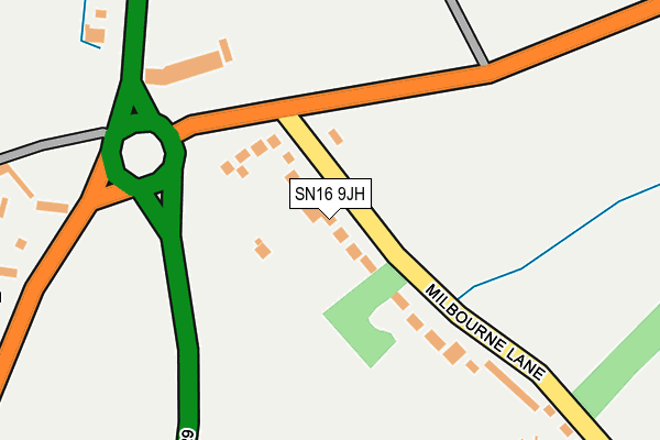 SN16 9JH map - OS OpenMap – Local (Ordnance Survey)