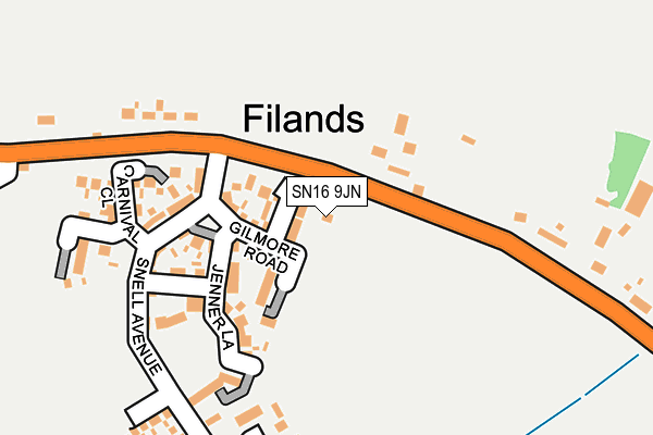 SN16 9JN map - OS OpenMap – Local (Ordnance Survey)