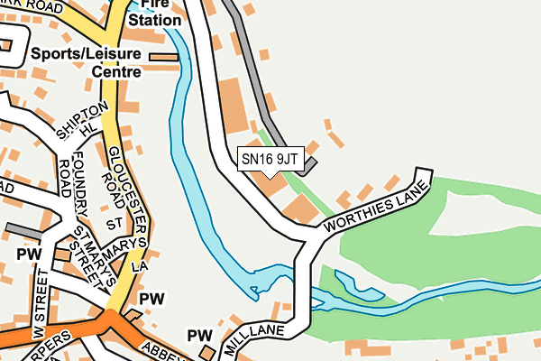 SN16 9JT map - OS OpenMap – Local (Ordnance Survey)